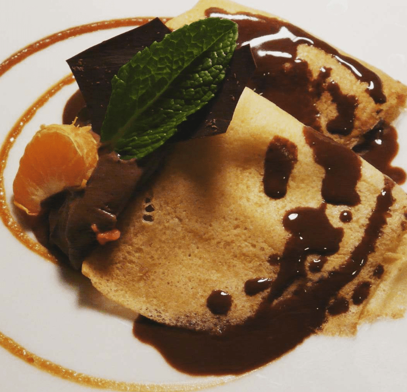 Crepes de xocolata i mandarina