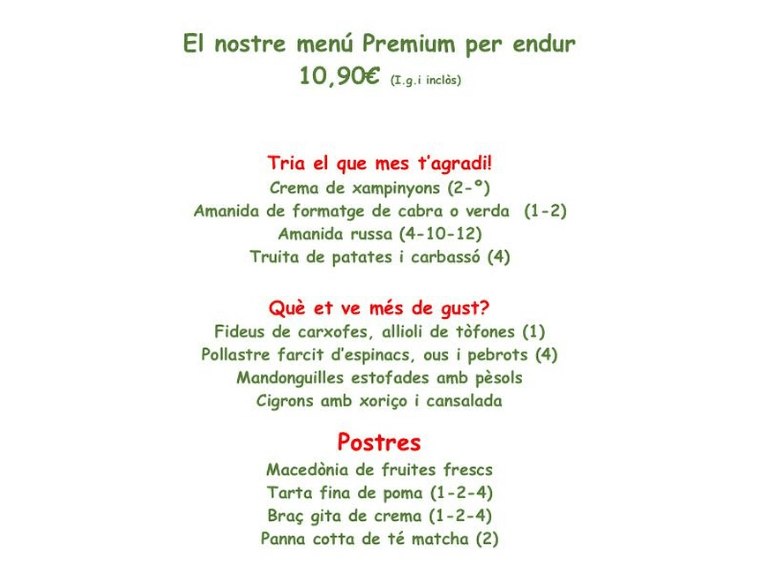 No tens idees sobre què menjar? No tens ganes de cuinar? No t’estressis i vine a Platin Gourmet... El nostre menu esta elaborat amb productes frescos i molta varietat... us esperem!