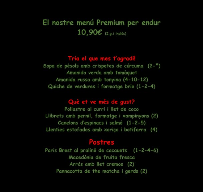 Ja tenim nou menú!!! WhatsApp: 380096