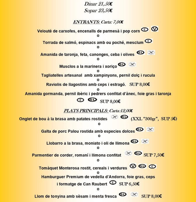 Menú executiu d'aquests dies.
