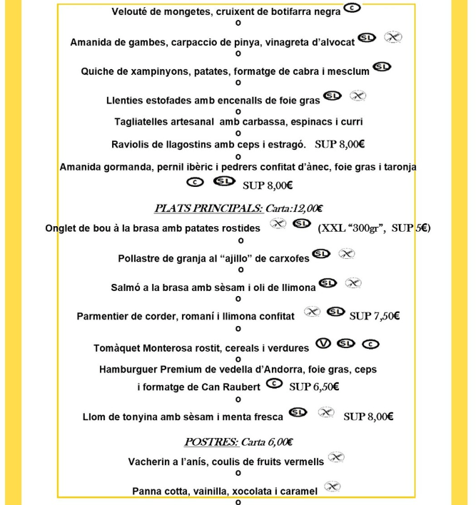 Menú executiu d'aquests dies.