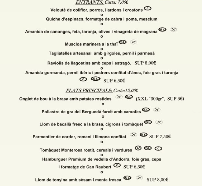 Menú executiu d'aquests dies.